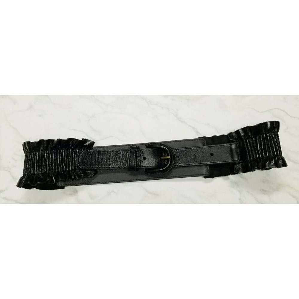 Hobo‎ International  Black Leather Belt ruffles size Medium